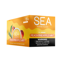 SEA Nicotine Pouches Peach Pineapple Mint 5-pack with 12mg nicotine.