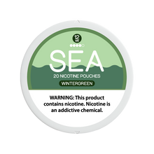 Individual can of SEA Nicotine Pouches Spearmint flavor with 12mg nicotine.