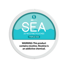 Individual can of SEA Nicotine Pouches Triple Ice flavor with 6mg nicotine.