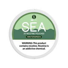 Individual can of SEA Nicotine Pouches Wintergreen flavor with 6mg nicotine.